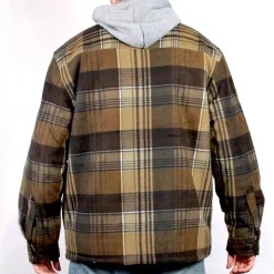 Fleece Lined Check Full Zip Hooded Jacket
