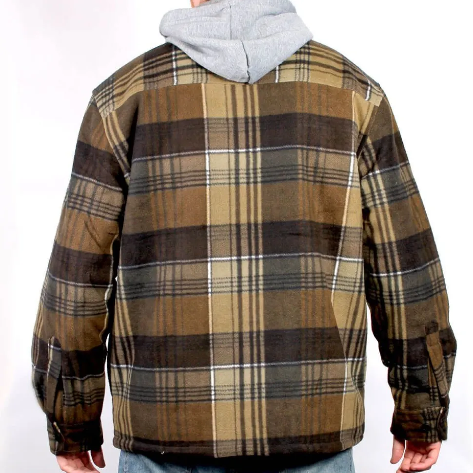 Fleece Lined Check Full Zip Hooded Jacket