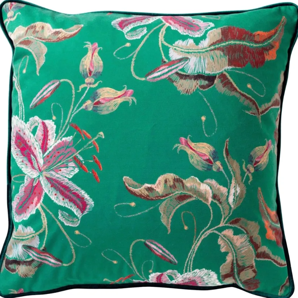 Floral Cushion Cover Emerald 45x45cm