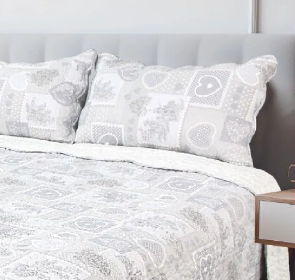 Floral Hearts Patchwork Pillow Sham