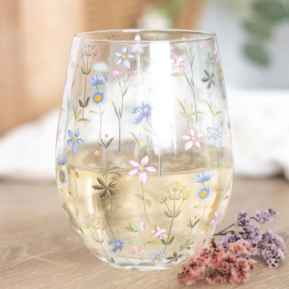 Floral Print Glass