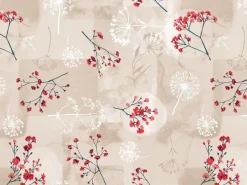 Floral Red Oil Cloth 1143-2 Price by the metre