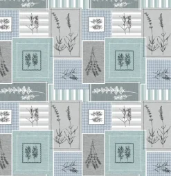 Floral Square Blue Oil Cloth 1146-3 Price by the metre