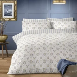 French Linen Brushed Cotton Duvet Cover Set Grey