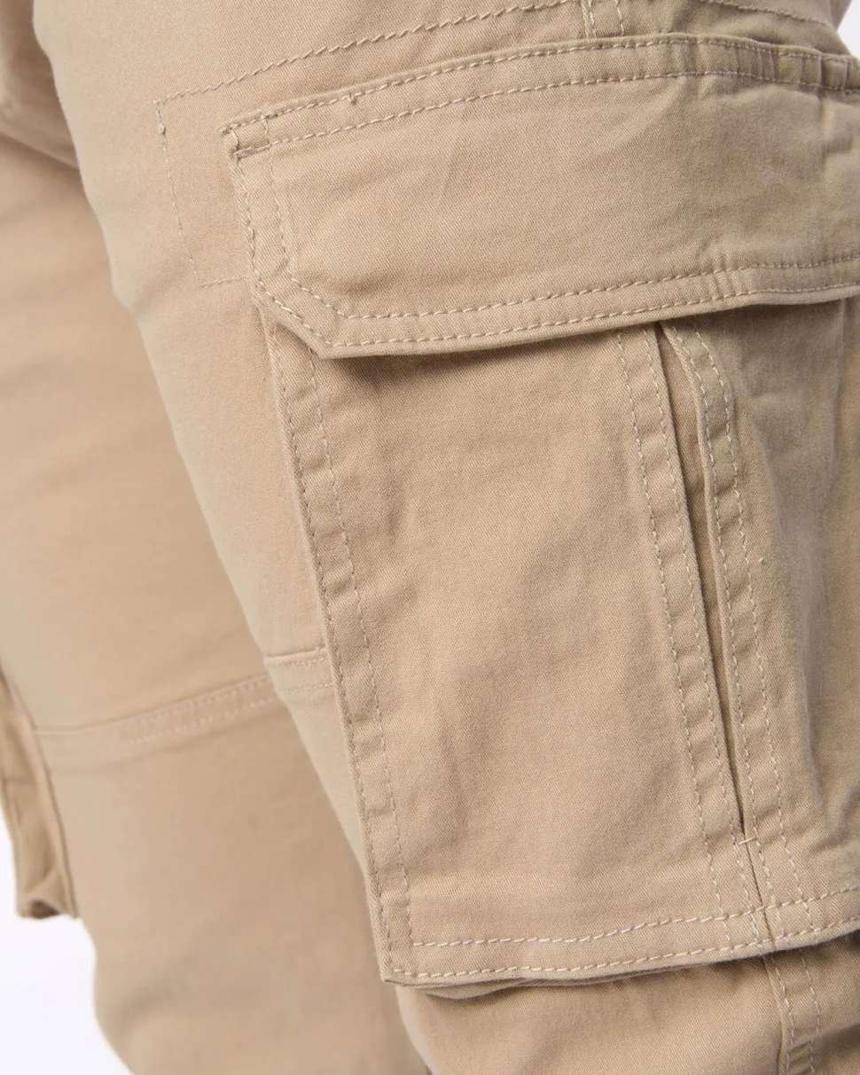 Frenton Crosshatch Cargo Pants Stone