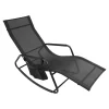 GardenKraft Outdoor Rocking Sun Lounger Black
