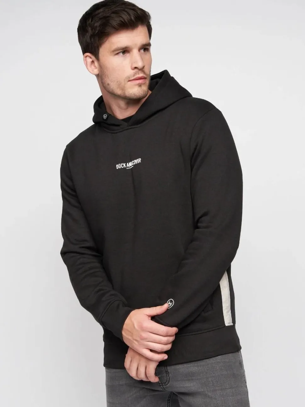 Gathport Men's Hoodie Black by Duck & Cover