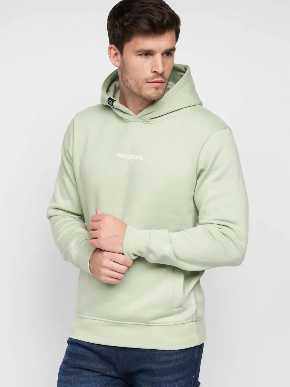 Gathport Men's Hoodie Sage Green by Duck & Cover
