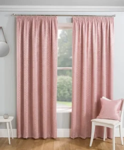 Gemini Woven Tape Top Curtains Pair Blush