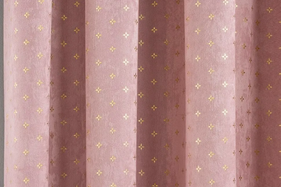 Gemini Woven Tape Top Curtains Pair Blush