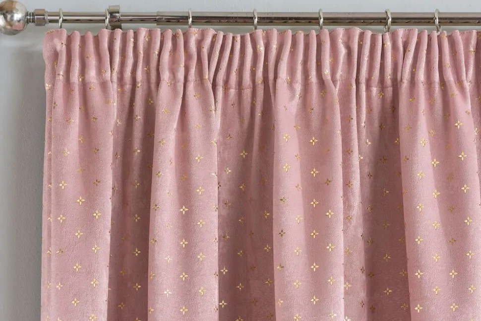 Gemini Woven Tape Top Curtains Pair Blush