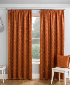 Gemini Woven Tape Top Curtains Pair Spice