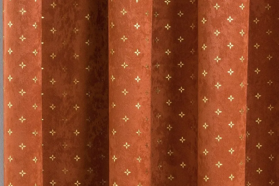 Gemini Woven Tape Top Curtains Pair Spice