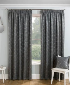 Gemini Woven Tape Tope Curtains Pair Grey