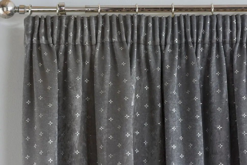 Gemini Woven Tape Tope Curtains Pair Grey