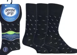 Gentle Grip Non-Binding Bamboo Men's Socks Geometric