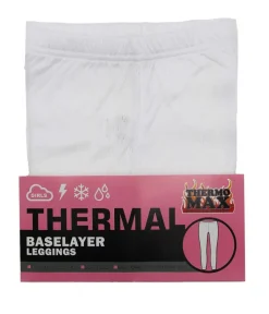 Girls White Thermal Long Jane Leggings