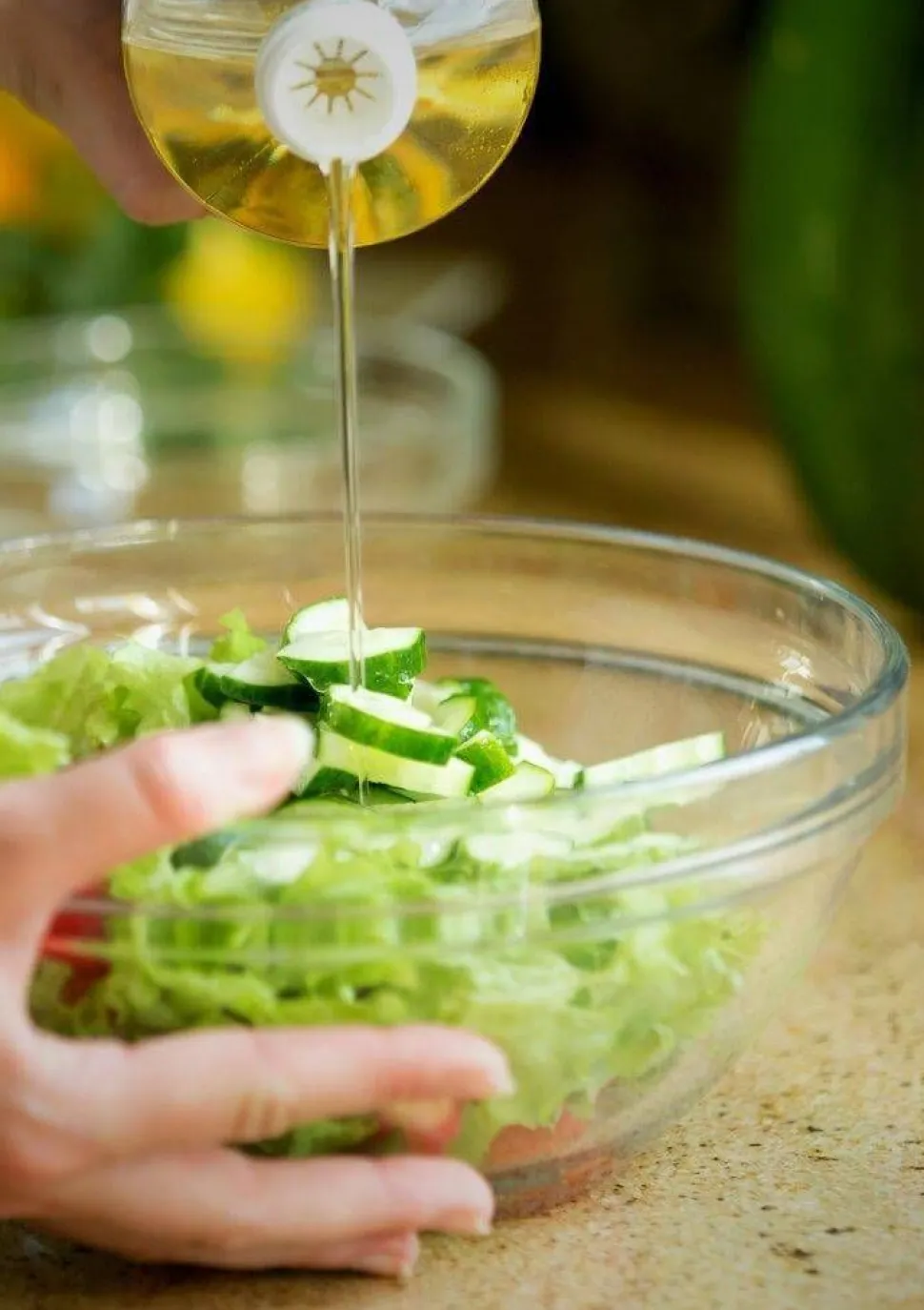 Glass Salad Bowl 22cm