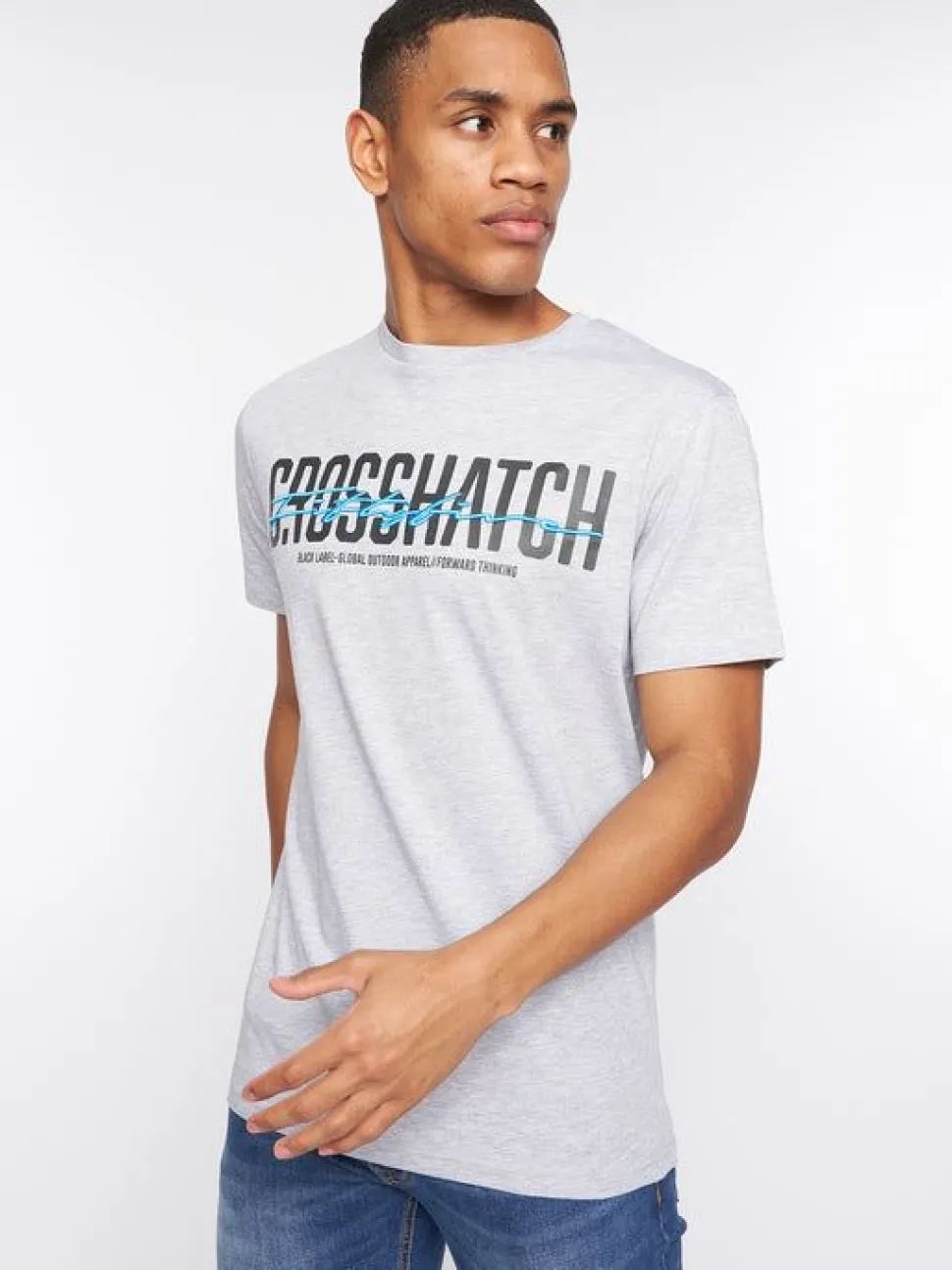Gooch T-Shirt Light Grey Marl by Crosshatch