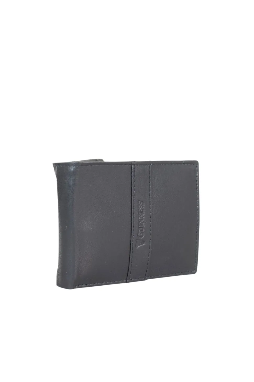 Guinness Embossed 100% Black Leather Wallet