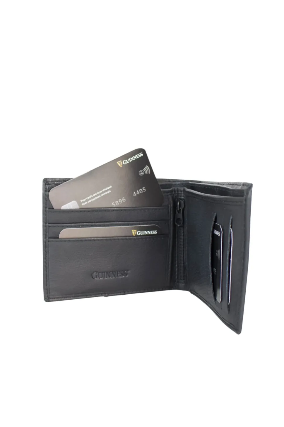 Guinness Embossed 100% Black Leather Wallet