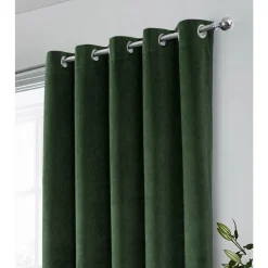 Hampton 100% Blackout Eyelet Curtains Green