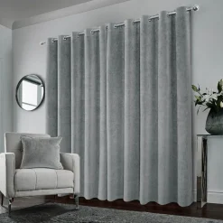 Hampton 100% Blackout Eyelet Curtains Grey