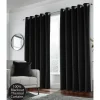 Hampton 100% Blackout Eyelet Curtains Black