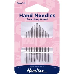 Hemline Embroidery/Crewel Hand Sewing Needles 3-9