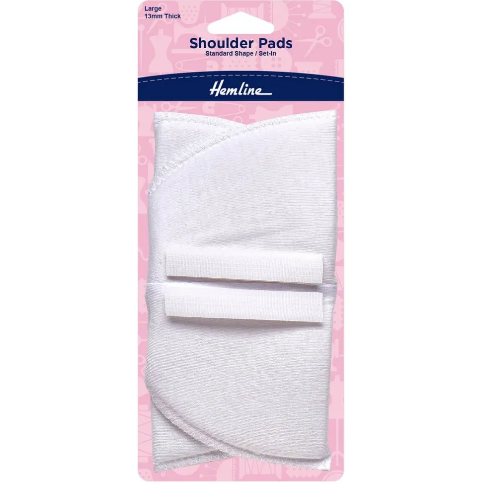 Hemline Standard Large White Set In Shoulder Pads