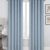Herringbone Eyelet Readymade Curtains Light Blue