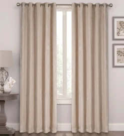 Herringbone Eyelet Readymade Curtains Natural