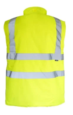 Hi-Visibility Hi-Viz Yellow Reversible Bodywarmer Jacket