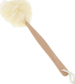 Home Spa Body Puff With Bamboo Handle