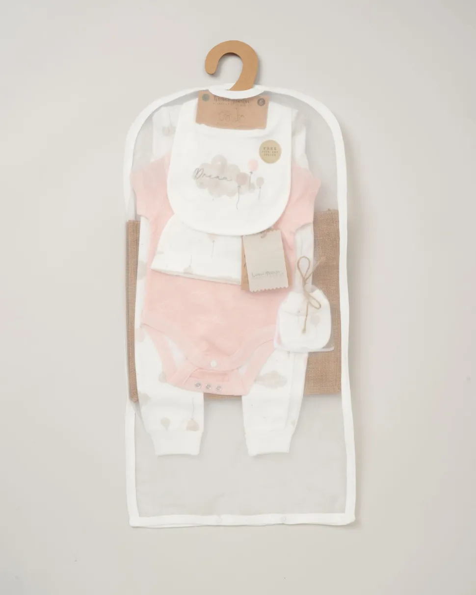 Homegrown Baby 100% Organic Cotton 5 Piece Printed Gift Set-Pink