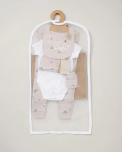 Homegrown Baby 100% Organic Cotton 5 Piece Printed Gift Set-Grey