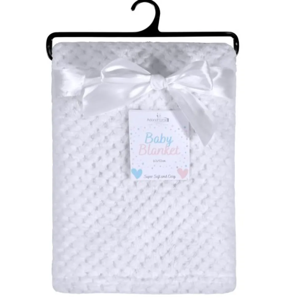 Honeycomb Baby Blanket White