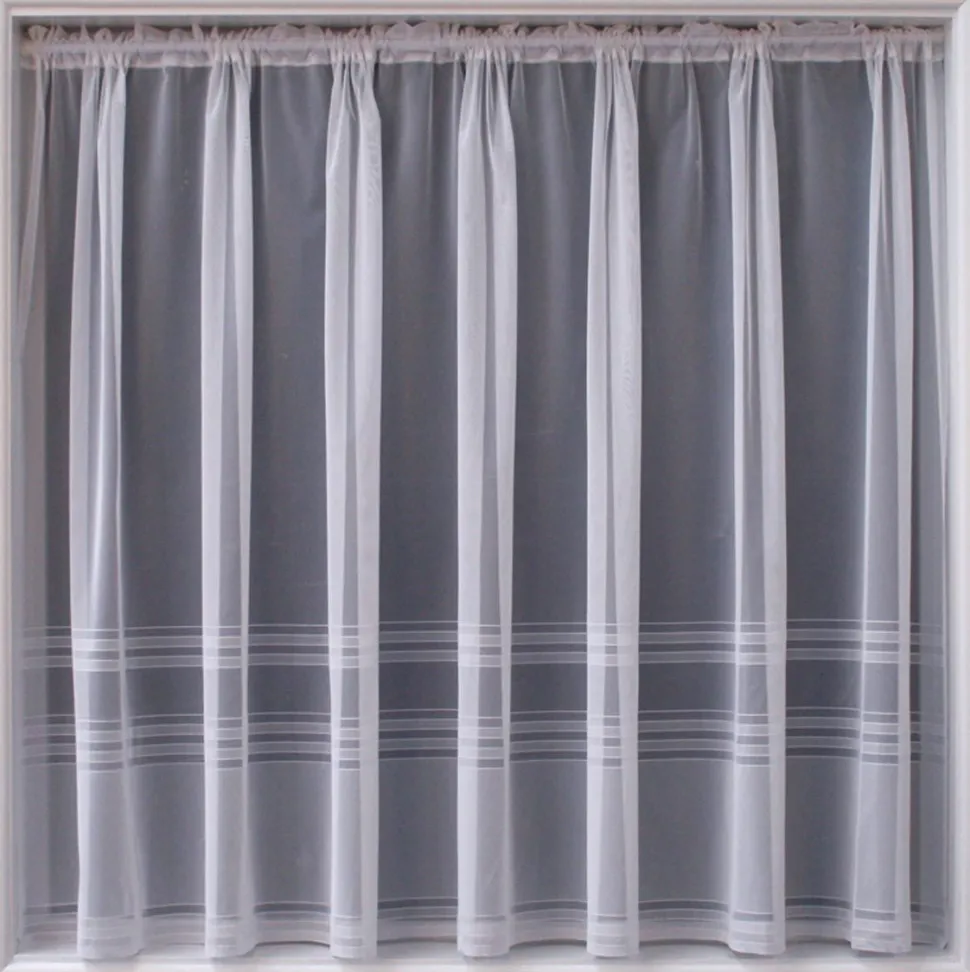 Hudson White Net Curtains - Price by the Metre