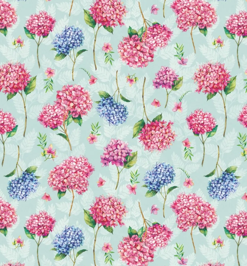 Hydrangeas Oil Cloth C144-2 Price by the metre