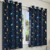 Infinity Metallic Space Kids Eyelet Readymade Curtains