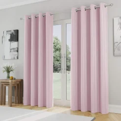 Iris 90% Blackout Eyelet Curtains Pink