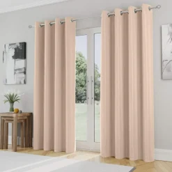 Iris 90% Blackout Eyelet Curtains Natural