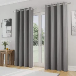 Iris 90% Blackout Eyelet Curtains Silver