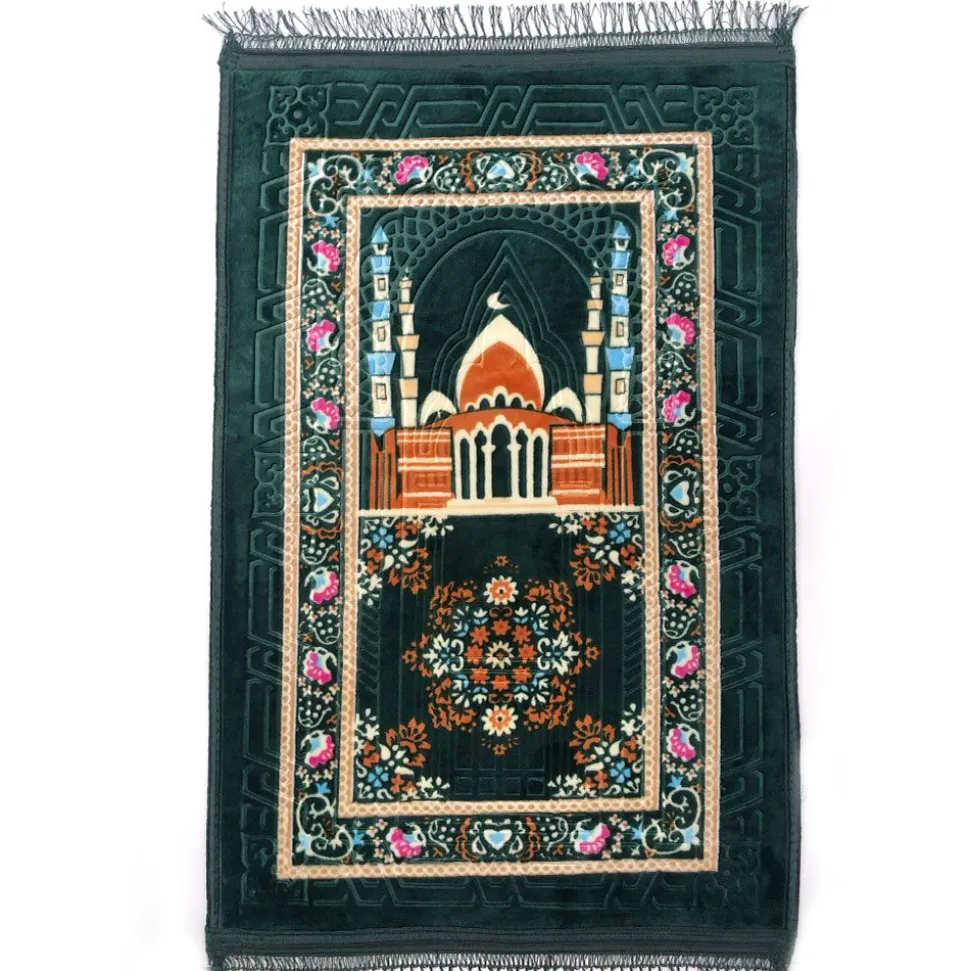 Islamic Prayer Mat Green - 70 x 110cm