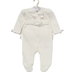 Ivory Floral Bow Sleepsuit & Headband Set