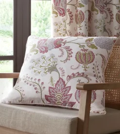 Jacobean Multi Fully Lined Readymade Tape Top Curtains
