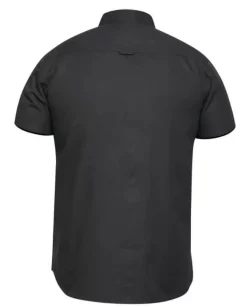 James Short Sleeve Outsize Oxford Shirt Black