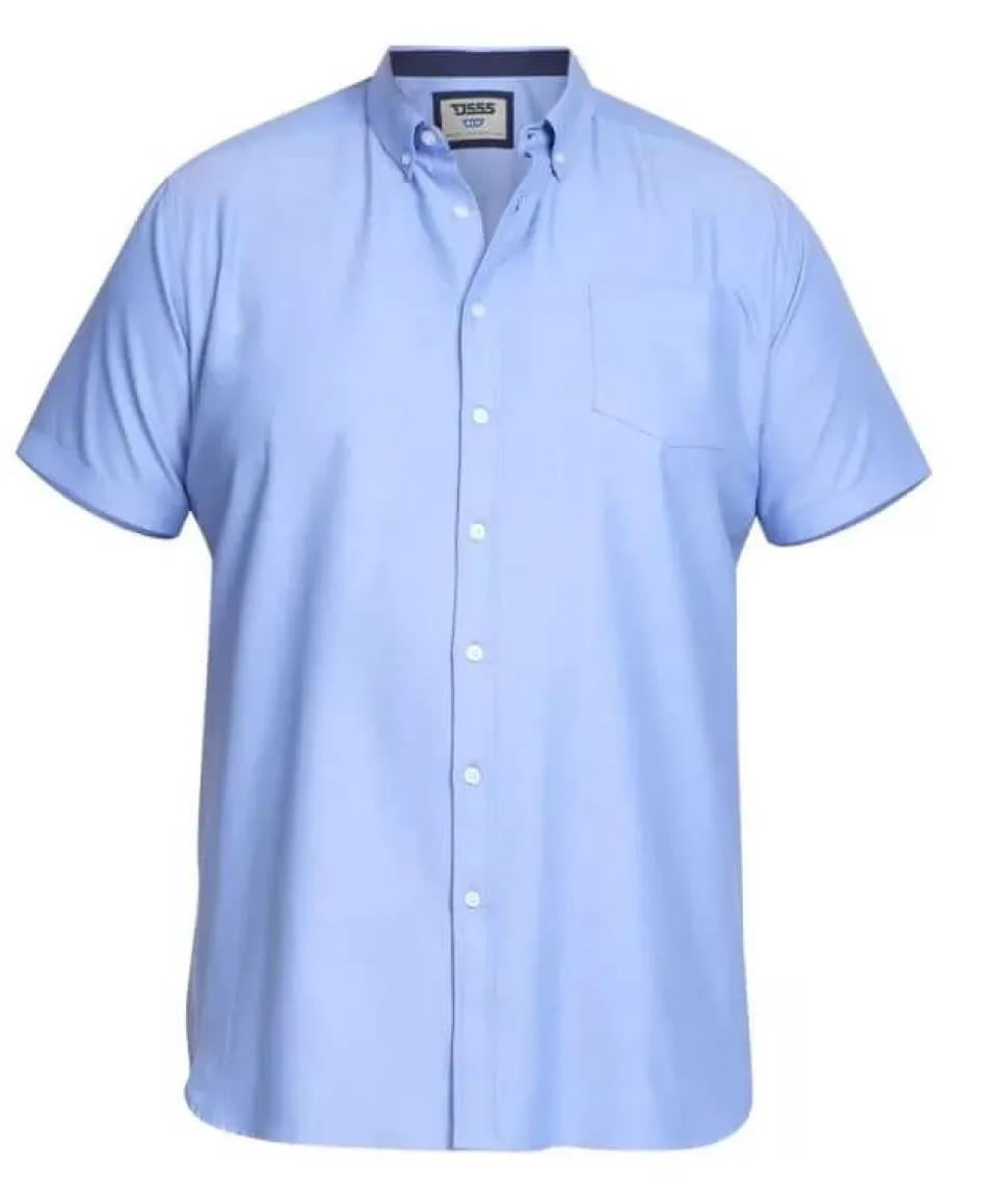 James Short Sleeve Outsize Oxford Shirt Sky Blue