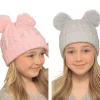 Kids Cable Knit Pom Pom Hat