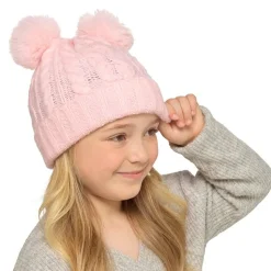 Kids Cable Knit Pom Pom Hat